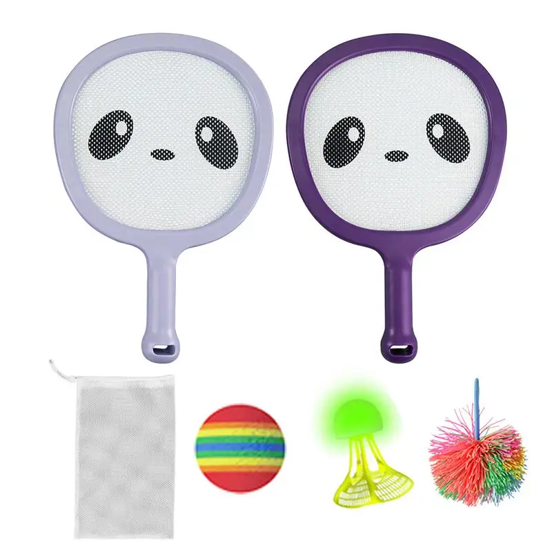 

Детская Теннисная ракетка, 6 шт., Набор для игры в бадминтон, Детский Стартовый набор с 2 ракетками, 3 сумки для хранения мячей, спортивные и пляжные игрушки, тренировочная игрушка