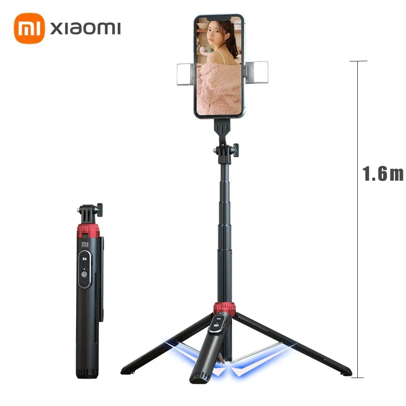 Xiaomi Selfie Stick 1.6 M Extended Aluminum Alloy Floor Tripod with Fill Light Charging Bluetooth Remote Control for IOS Android