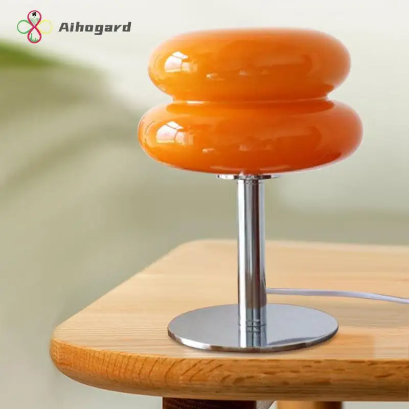 

New Egg Tart Table Lamp Glass Makron Girl Heart Lamp Decoration Charging Convenient. Height 28cm Atmosphere Net Red Light 12w
