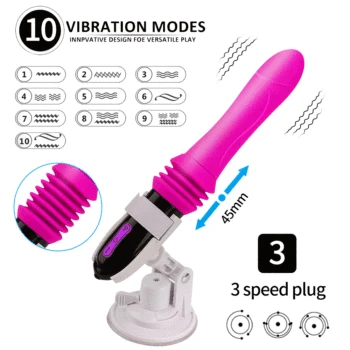 Low Noise For Orgasm Thrusting Dildo Vibrator Automatic G Spot Vibrator With Suction Cup Retractable Pussy Large Size Vibrator 3