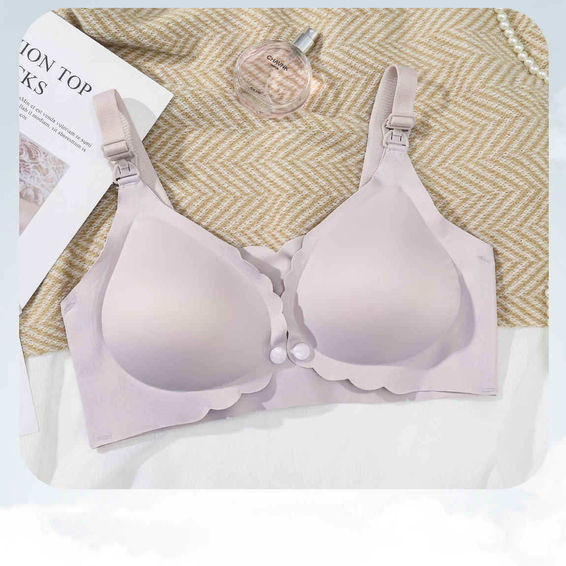 Summer Smooth Nursing Bra Front-Open, Seamless, Wire-Free, Ice Silk Bra with Push-up Effect 4