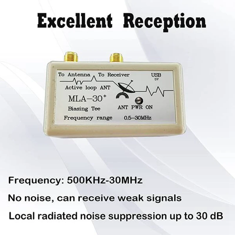 -30+ 플러스 0.5-30MHz 링 액티브 수신 안테나 SDR 루프 안테나 저잡음 중단파 라디오 단파(BNC)-A23U