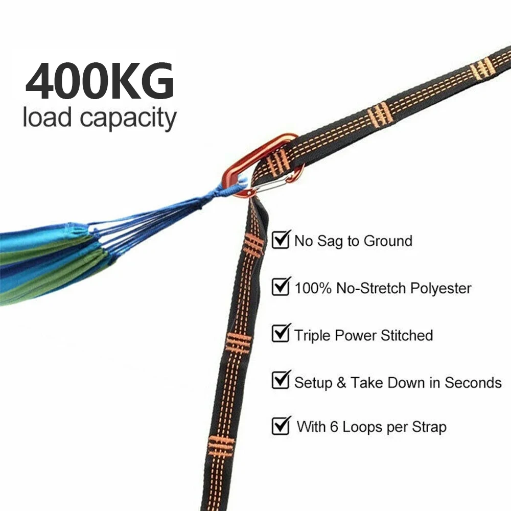 2/6Pcs 100x2.5cm Hammock Straps Nylon Swing Hanging Belt Adjustable Camping Hanging Strap Hammock Accessory for Outdoor Garden 2