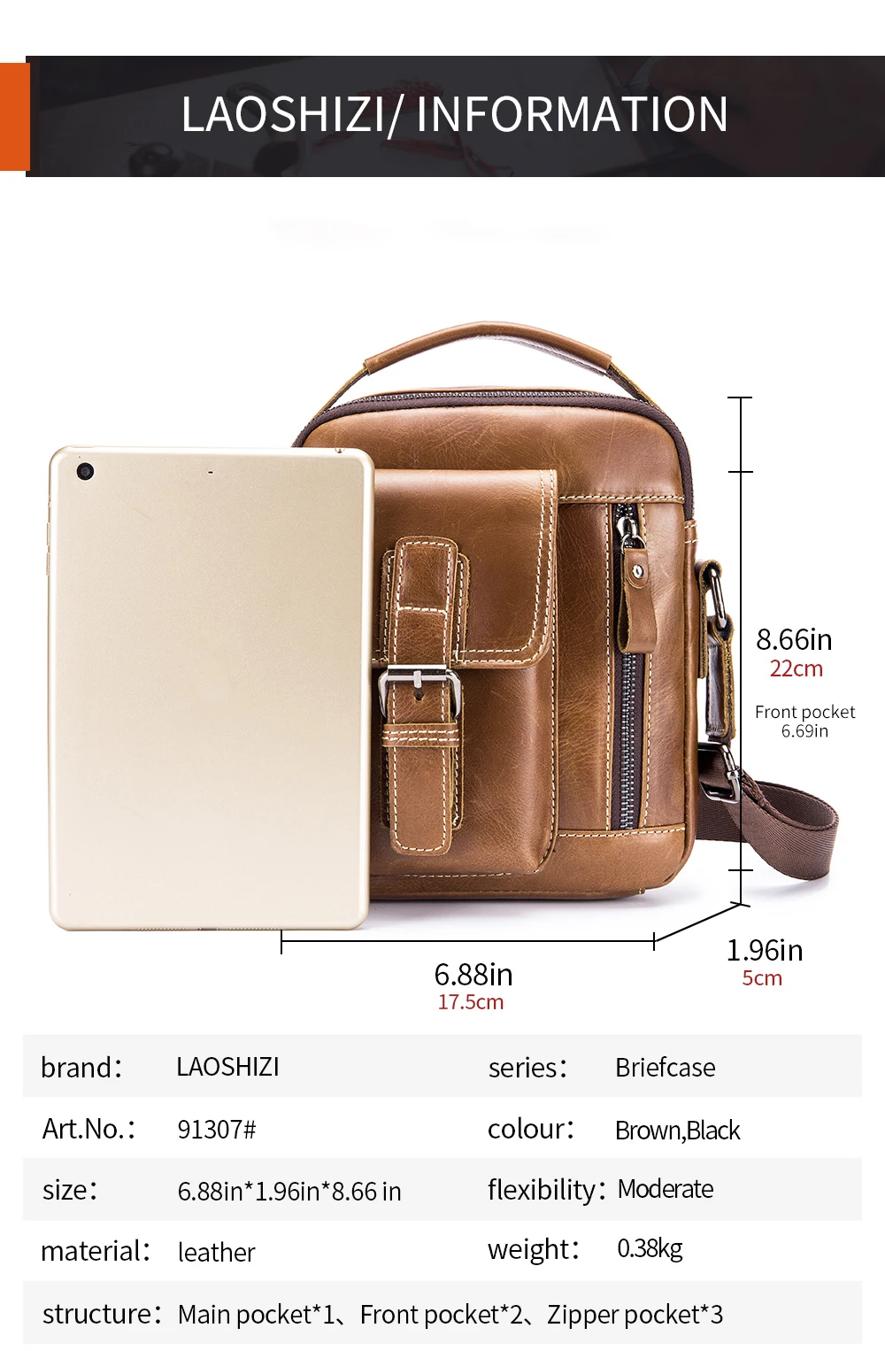 Men's Genuine Cowhide Leather Crossbody Bag - Vintage Vertical Shoulder 5 Sd3bd9e455ffa4327aaf183dfc6ea1b23l