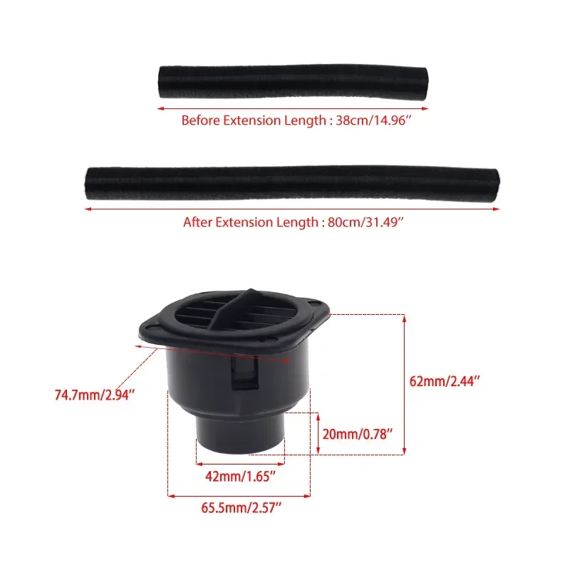 4Pcs 42mm Car Heater Ducting Pipe+32-80cm Length Air Diesel Heater Parking Duct Air Vent Outlet Hose For Webasto Eberspacher