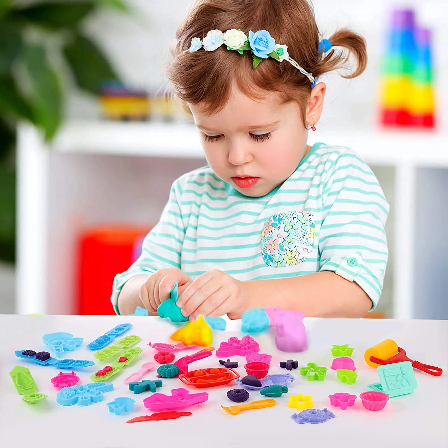 DIY Play Dough Model Tool Creative 3D Plasticine Tool Set Educational Toys for Kids Learning Educational Toys 6