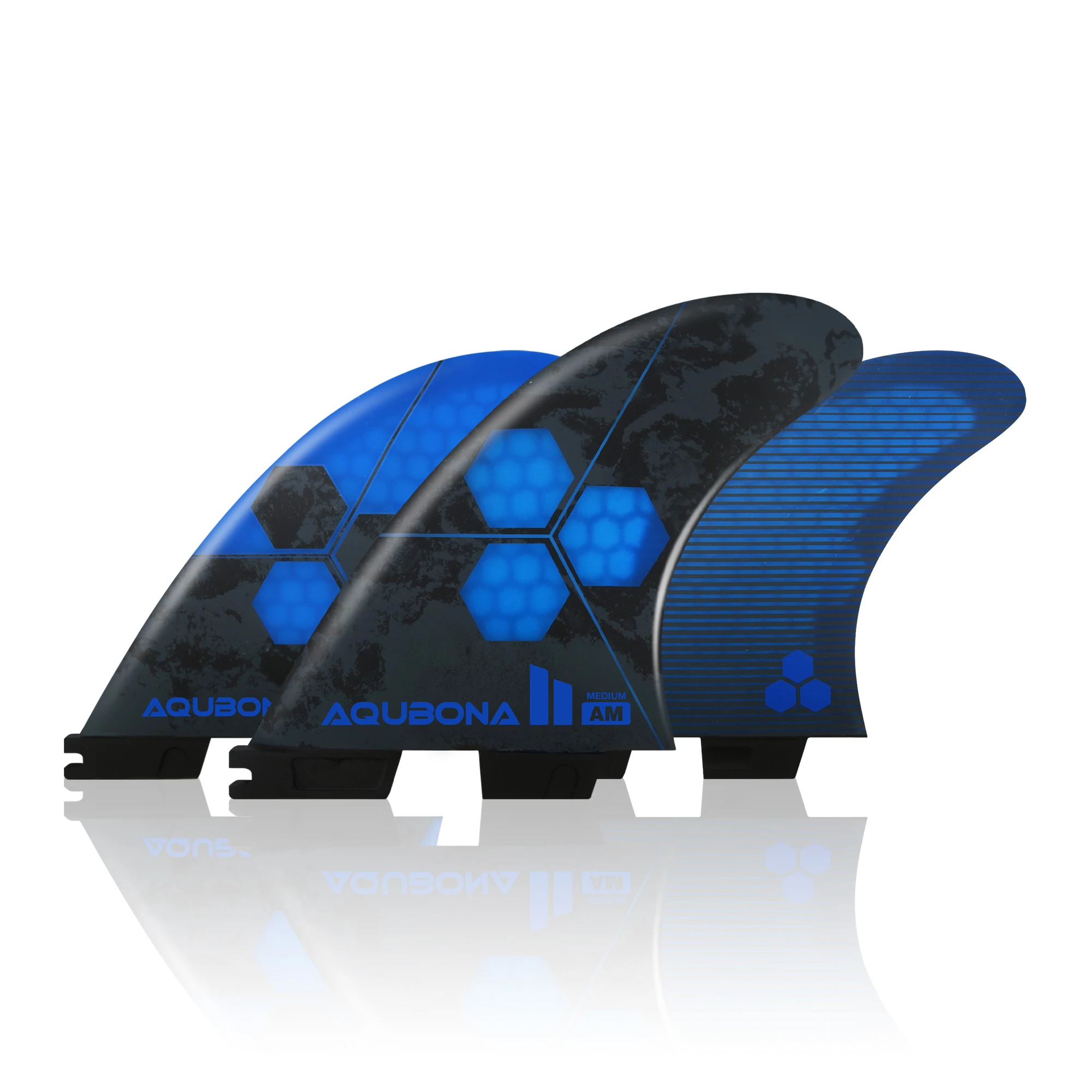 AQUBONA Surfboard Fins Honeycomb Fiberglass Performance Tri Fin Compatible with Single Tab or  Twin Tab Surfboards S/M/L Size 4