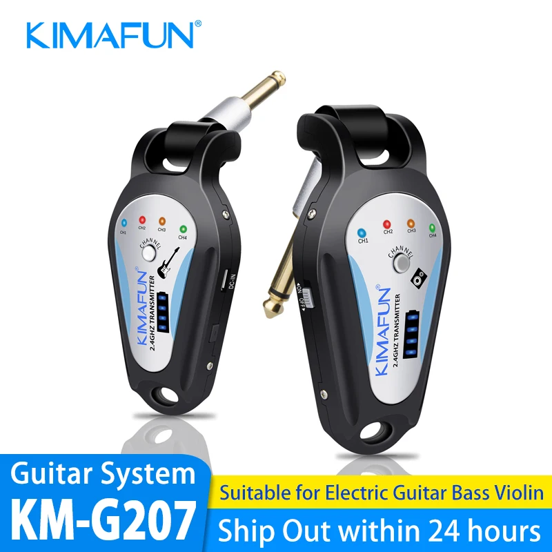 KIMAFUNRechargeable24GHzWirelessGuitarSystemWith635MMReceiver