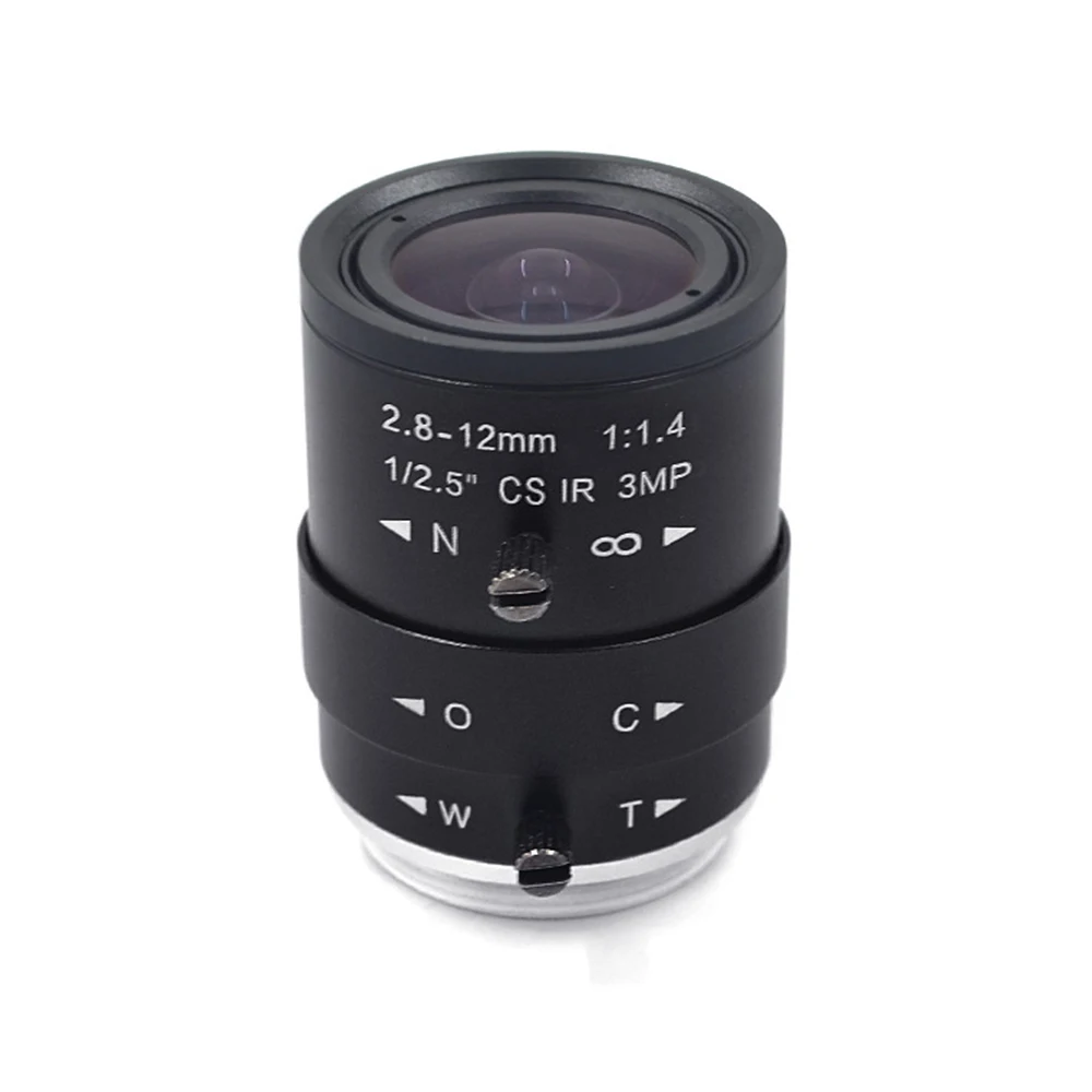 Camera Lens Megapixel Fixed Iris HD CCTV Camera Lens 2.8-12mm Varifocal HD Security Camera Lens Manual Zoom & Focus M12 /CS Mount