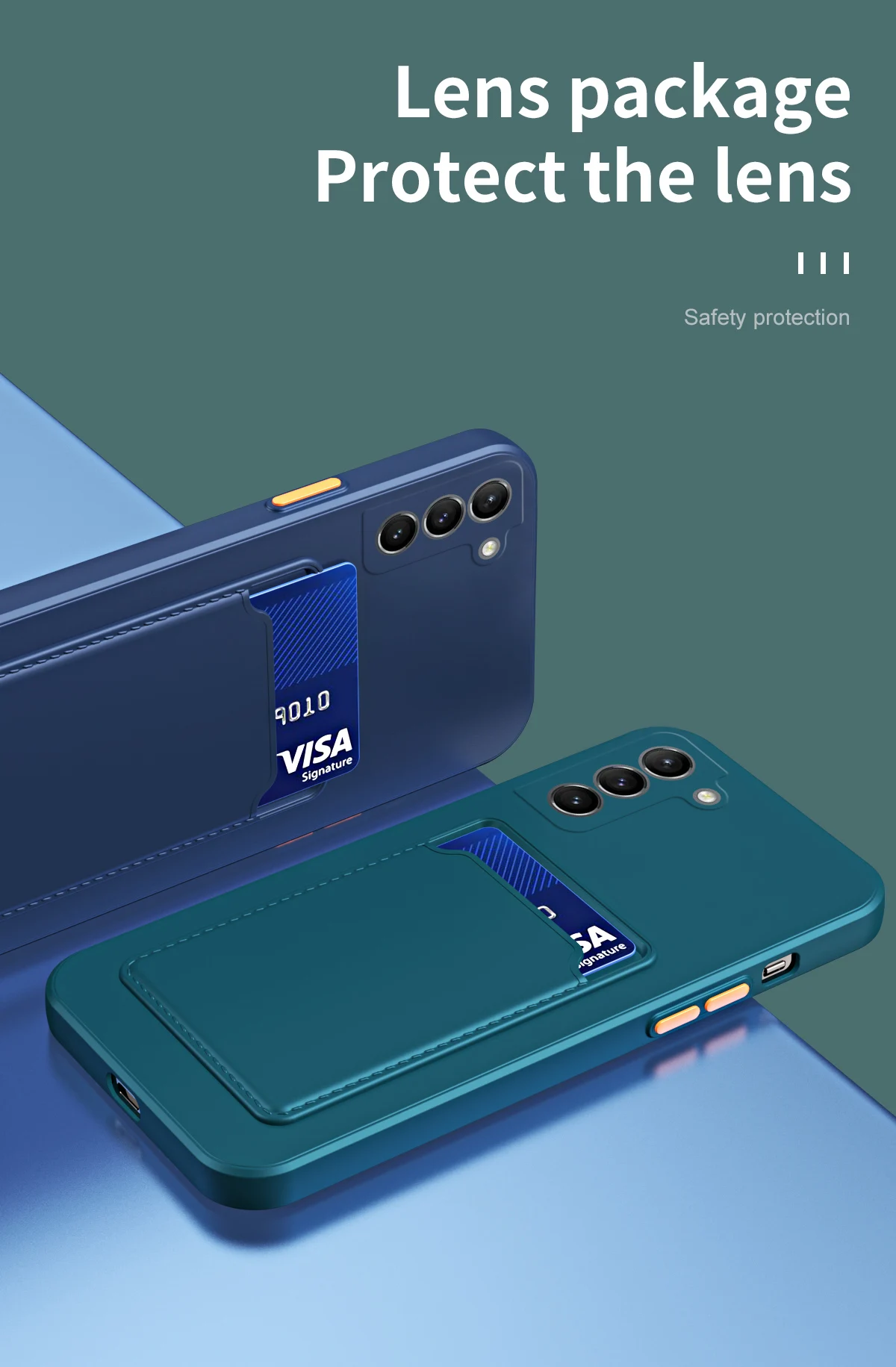 Étui portefeuille fin en TPU avec porte-cartes pour Samsung Galaxy S22, S21, S20 FE, Note 20, 10 Ultra Plus, A32, A42, A52, A72_voghion.com