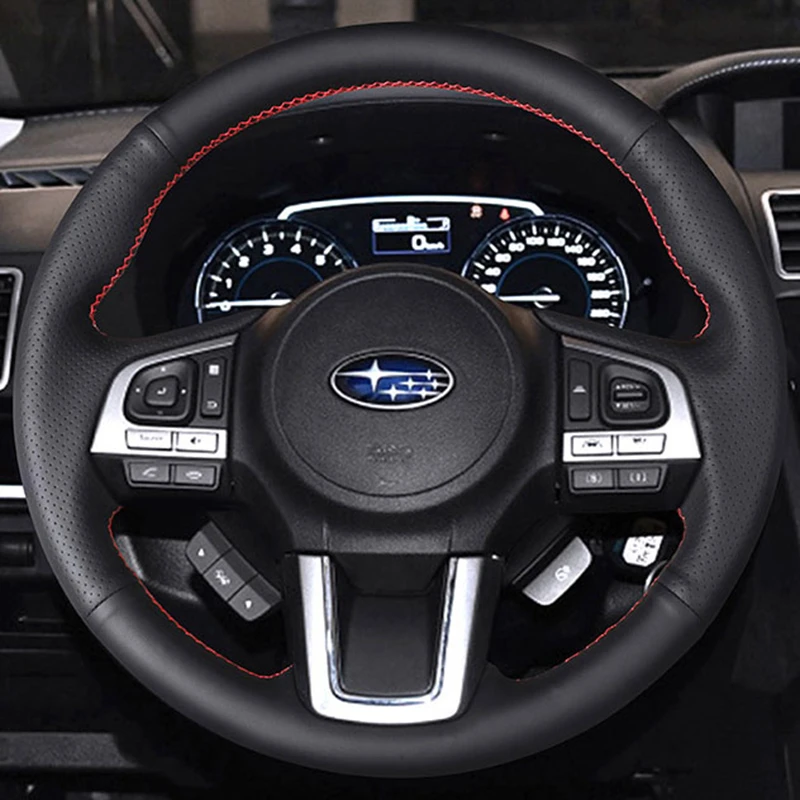 Car Steering Wheel Cover For Subaru Legacy Outback XV Forester 2015 2016 DIY Car Original Steering Wheel Braid steering wheel cover