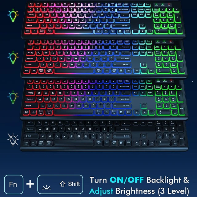 Clavier & Souris Sans Fil RGB – Ensemble Gamer Rétroéclairé, Rechargeable, Ergonomique 2