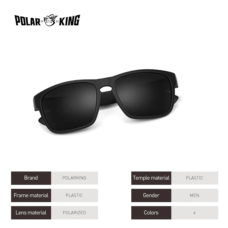 Polarized sports glasses POLARKING brand polarized sunglasses for men plastic fashion square driving travel uv protection glasses