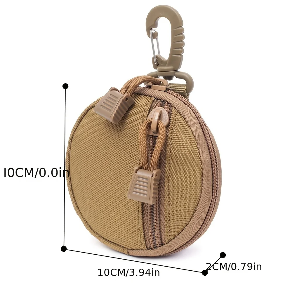 1 Stück taktische Schlüsseltasche, multifunktionale runde Tasche mit MOLLE-Befestigung, tragbar für Outdoor-Sport- und Radsport-Enthusiasten – Detail 2