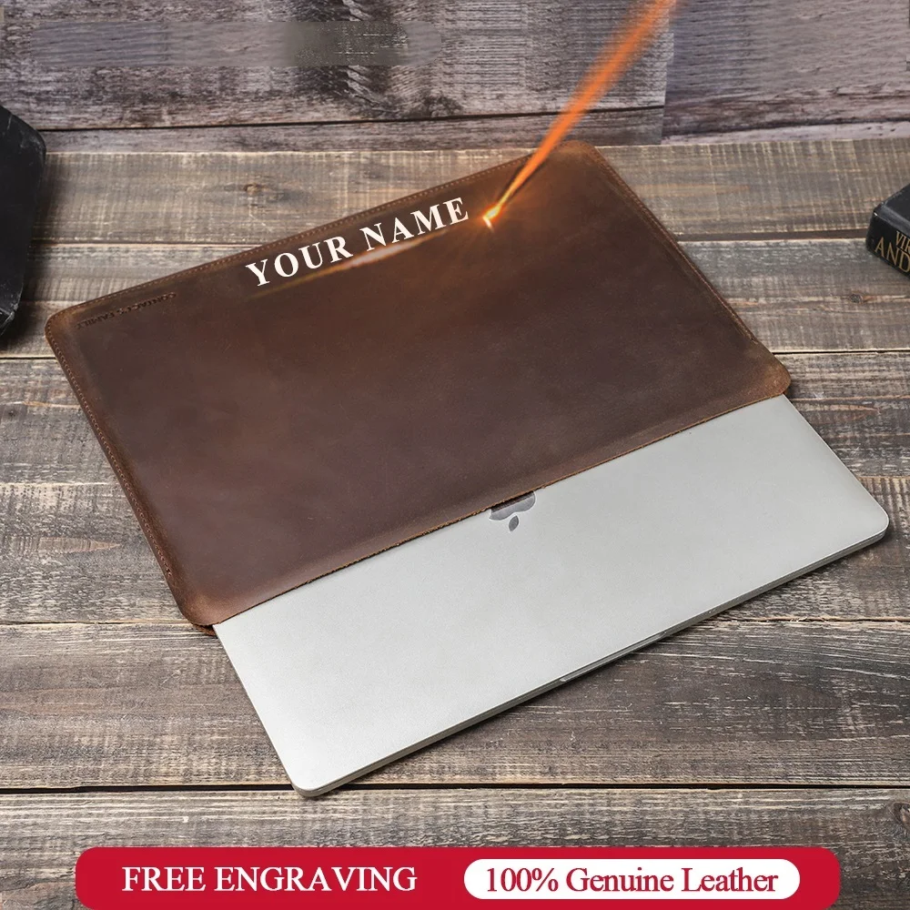 

To Laptop Bag For Mac Book Pro 14 Air 13 M1 M2 2022 Case Genuine Leather Macbook Pro/Air 13 Carry Sleeve