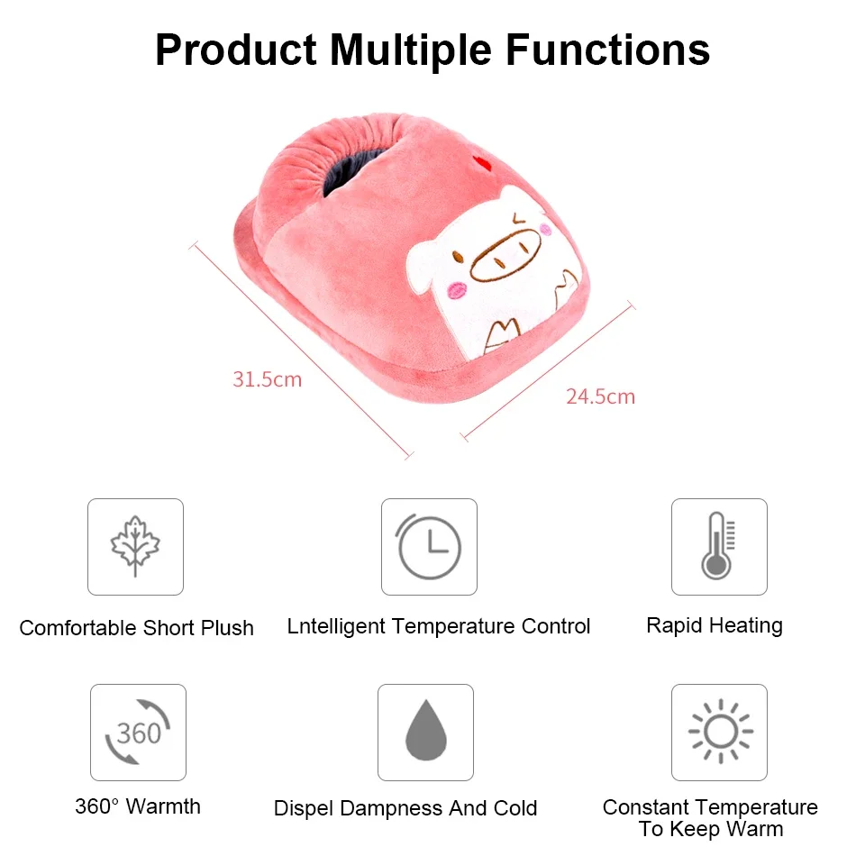 USB Charging Electric Foot Heating Pad Universal Soft Plush Washable Foot Warmer Heater Foot Warming Device Thermostat Mat 6