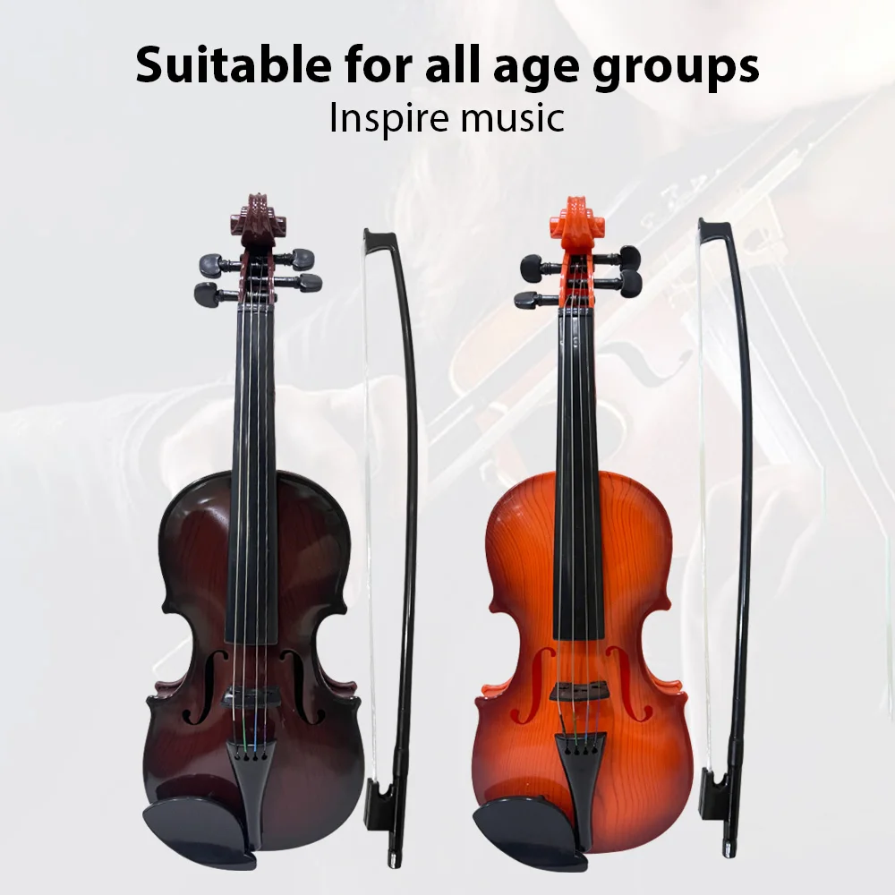 Simulated Violin Music Practice Violin Kit for Beginners Musical Instrument Exquisite Workmanship Performance Props Gifts acoustic violin plastic violin ornament