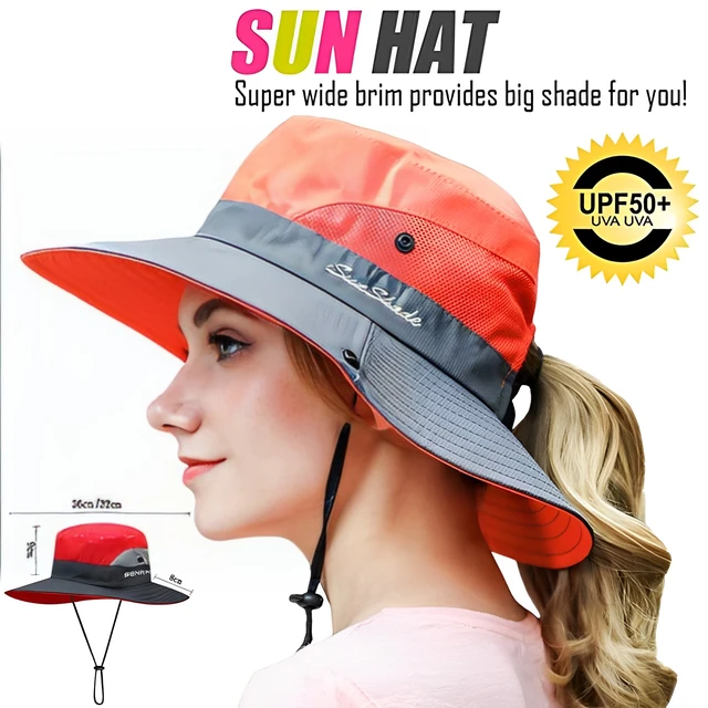 Bright Color Sun Protection Long Brim Breathable Big Hat Fishing Hat  Climbing Outdoor Anti-uv Supplies For Men Women (red) 