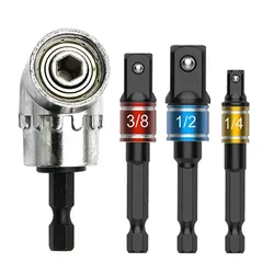 Adjustable Black Hex Handle Conversion Screwdriver Attachment (Silver black set)