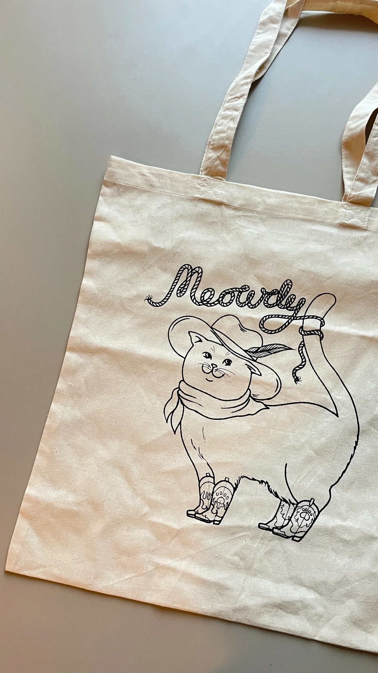 

Meowdy Cowboy Cat Women's Large Capacity Shoulder Bags Vintage Boho Canvas Shopper Bag Cowgirl Cowboy Cute Graphic Retro Bag