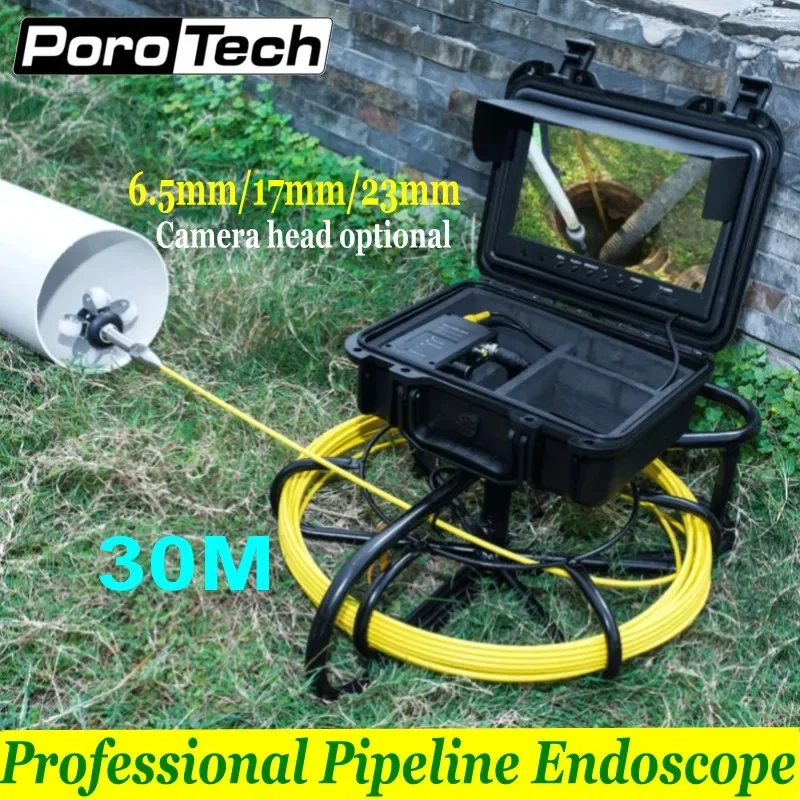 

WP9600 30M Cable Drain Sewer Pipeline Endoscope Camera 9"LCD 6.5mm/17mm/23mm Camera diameter Drain Pipe Inspection Camera System