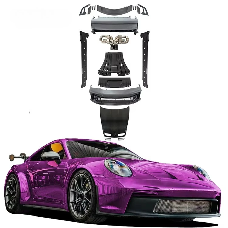 911 992 Upgrades Body Kit for GT3 Style Carbon Fiber and Fiberglass Front Bumper Rear Spoiler Cover