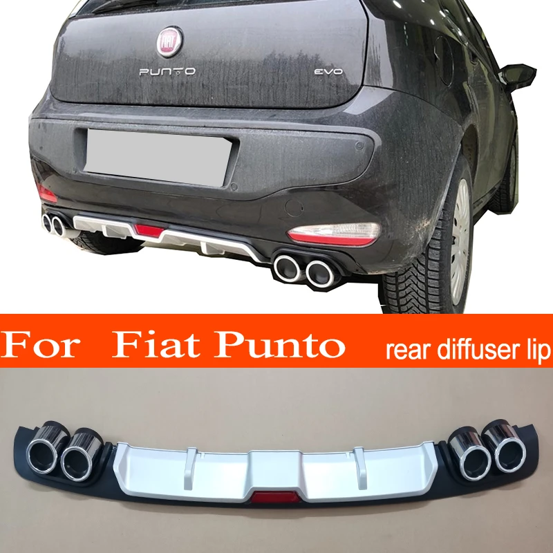 Ambtenaren Beschrijving waardigheid Punto ABS Plastic Silver / Black Car Rear Bumper Rear Diffuser Spoiler Lip  for Fiat Punto| | - AliExpress