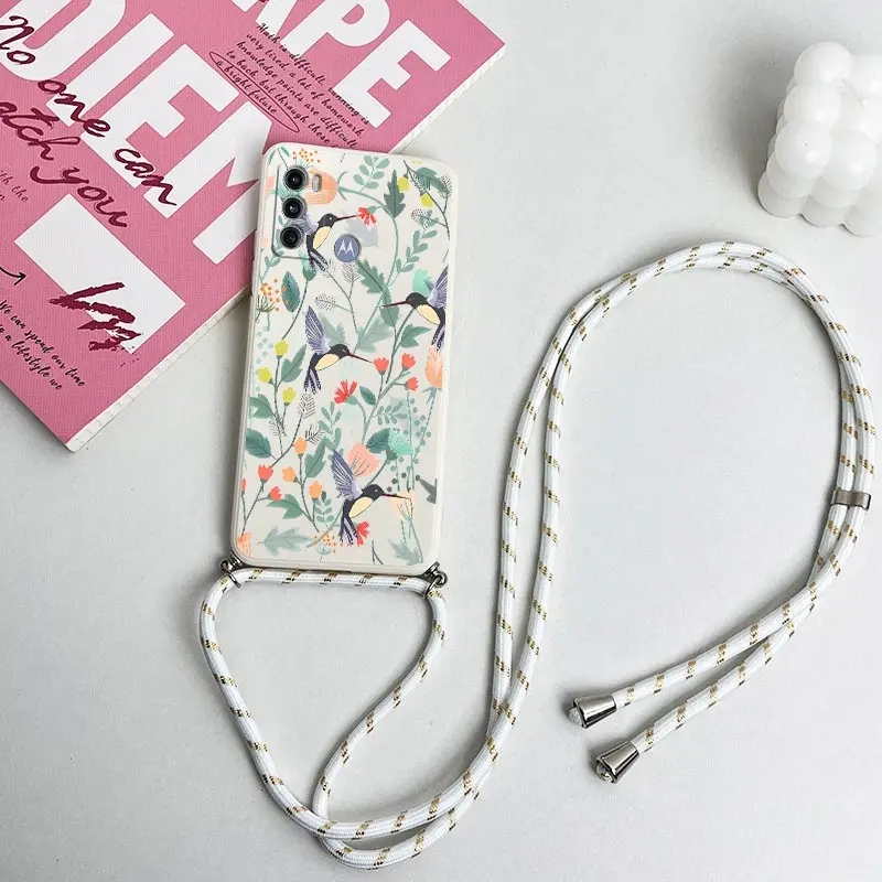 Silicone Crossbody Lanyard Phone Case - Free Bird Design