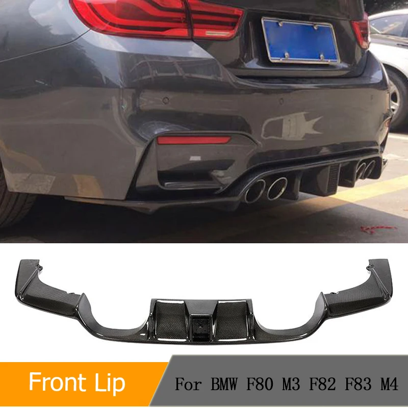 

Carbon Fiber Car Rear Bumper Diffuser Lip Spoiler for BMW F80 M3 F82 F83 M4 2015-2019 Racing Rear Diffuser Lip With Middle Light