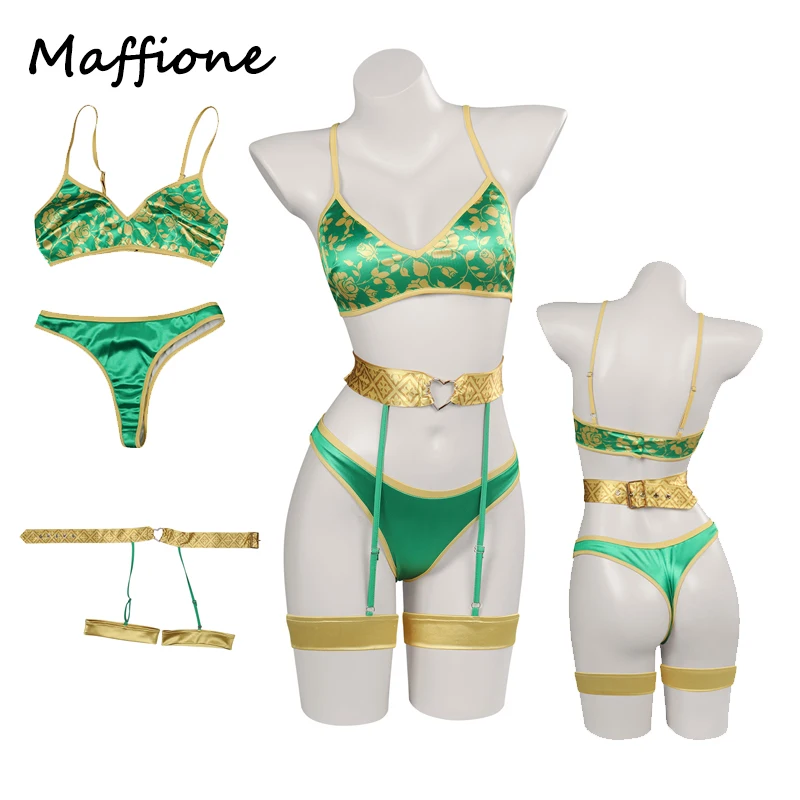 

Fiona Cosplay Costume Lingerie For Women Girls Sexy Bra Belt Set Clothing Outfits Female Halloween Party Disguise Role Suit
