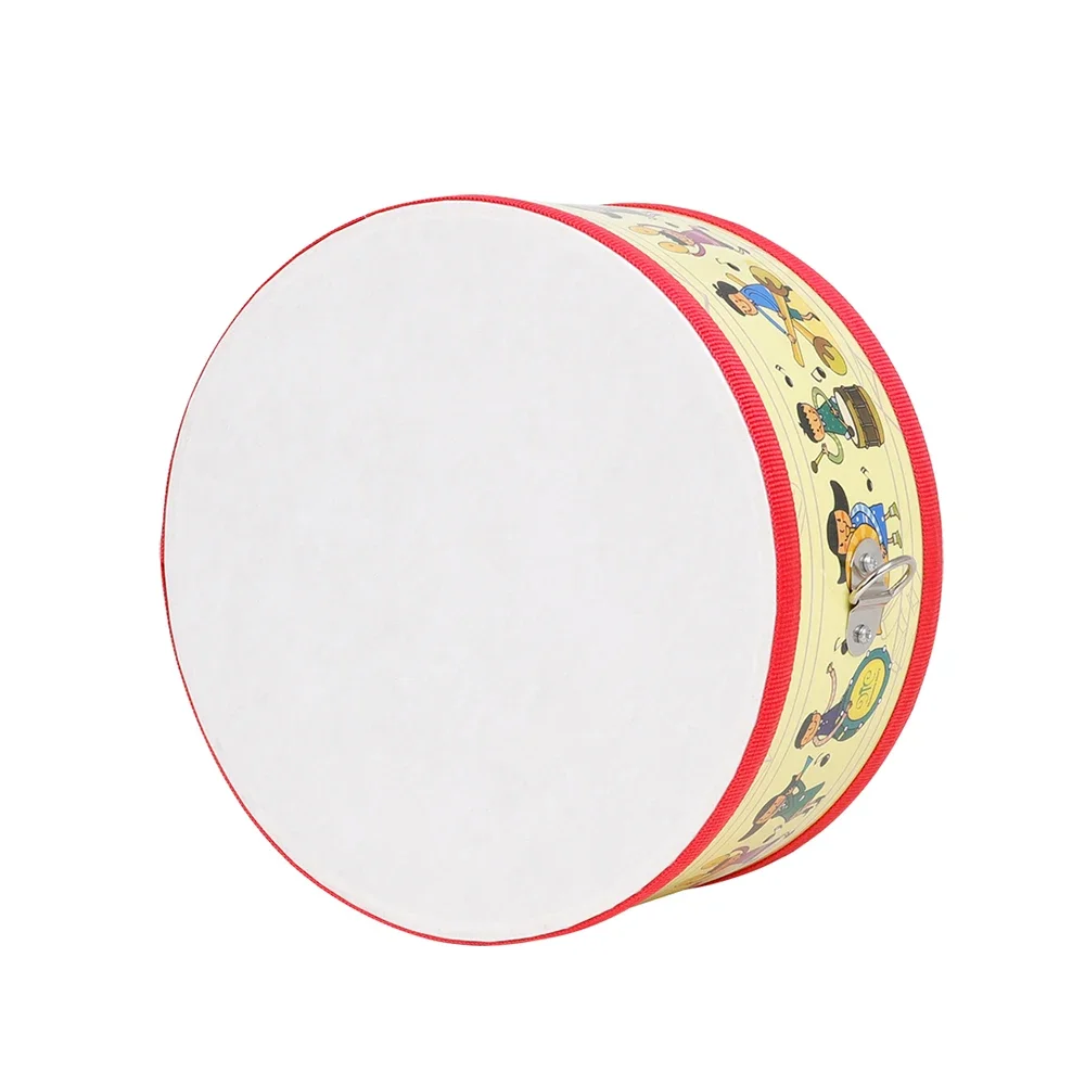 Musical Percussion Instruments Orff Cartoon Hand Drum Portable Wooden Double-sided Tambourine Kids Educational Toys