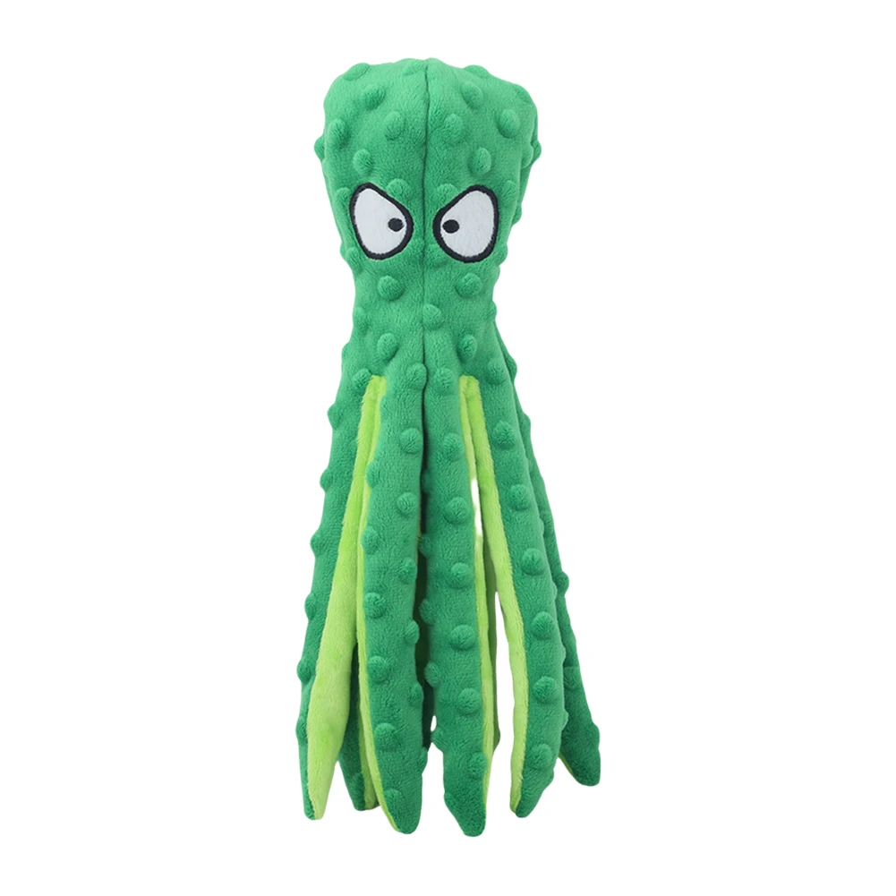 Squeaky Octopus Dog Toys Interactive Puppy Toy No Stuffing Plush Bite Toys Crinkle Paper Pet Plush Toys for Small Medium Dogs 3