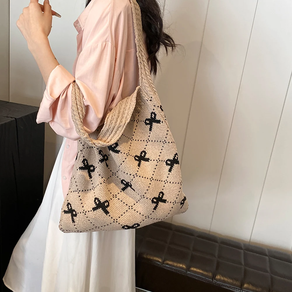 Crochet Knit Shoulder Bag for Women