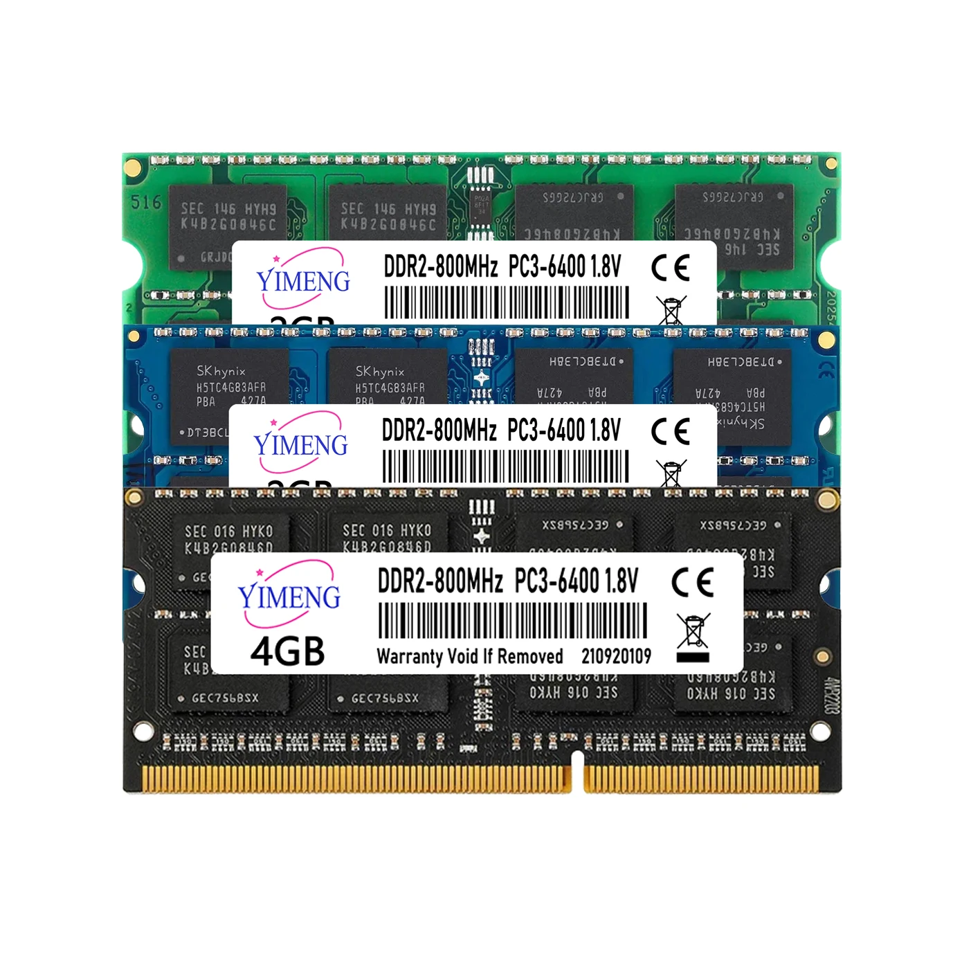 DDR2 2GB 노트북 메모리 Ram PC2 6400 5300 1.8V 200Pin 667 800Mhz SODIMM 비 ECC 버퍼링되지 않은 노트북 메모리 Ram