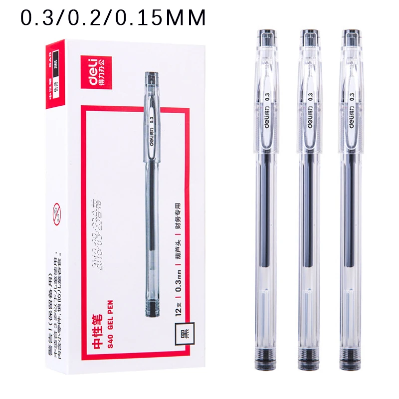 3 penne in Gel Fine da 0.3mm, eleganti penne in Gel nero per la scrittura  di materiale scolastico per ufficio - AliExpress