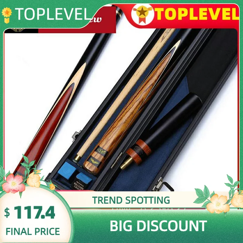 LP Ash Handmade 3/4 Piece Snooker Cue Kit Stick with Good Case with