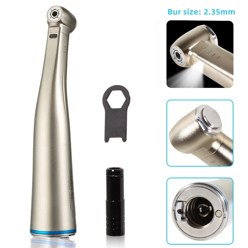 1:1 Ratio Contra Angle Dental Fiber Optic Low Speed Inner Spray fit FG1.6 / CA2.35mm Burs Pneumatic Tools Fit K-AVO N-SK