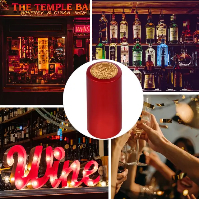 Capsule Termorestringenti Per Vino - 100 Pezzi, 33mm, Rosso E Nero - Foto 2