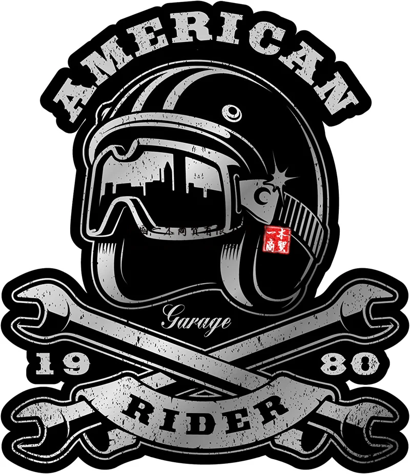 American Rider Sticker Car Sticker Per Bicicletta, Scooter Chopper Hot Rod Bopper Enduro Motocross Rockabilly Vinta