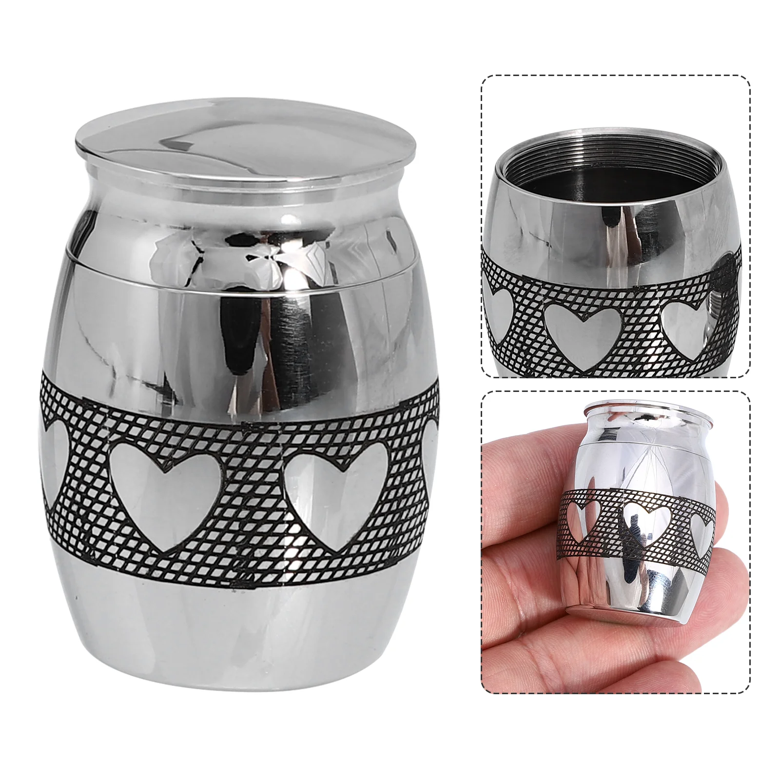 

Urn Pets Casket Souvenir Jar Cinerary Holder Creative Stainless Steel Cremation Tank Dog Ash