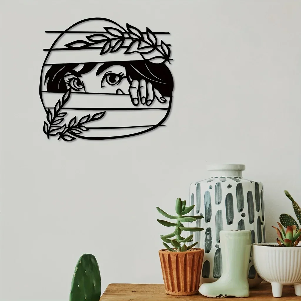 

CIFBUY Decoration Peep Eyes Metal Home Decor Unique Peeping Fairy Wall Hanging Decor Plaque Steel Art Geometric Bedroom Ornament