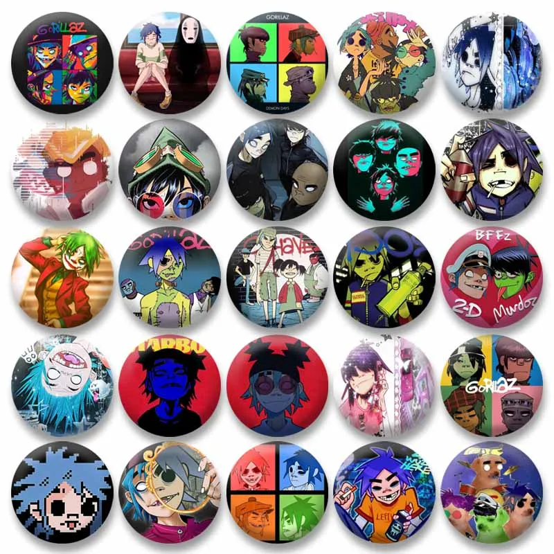 Gorillaz Fanart Cartoon Idol Pin Brooch - Backpack & Hat Decor Gift Badge