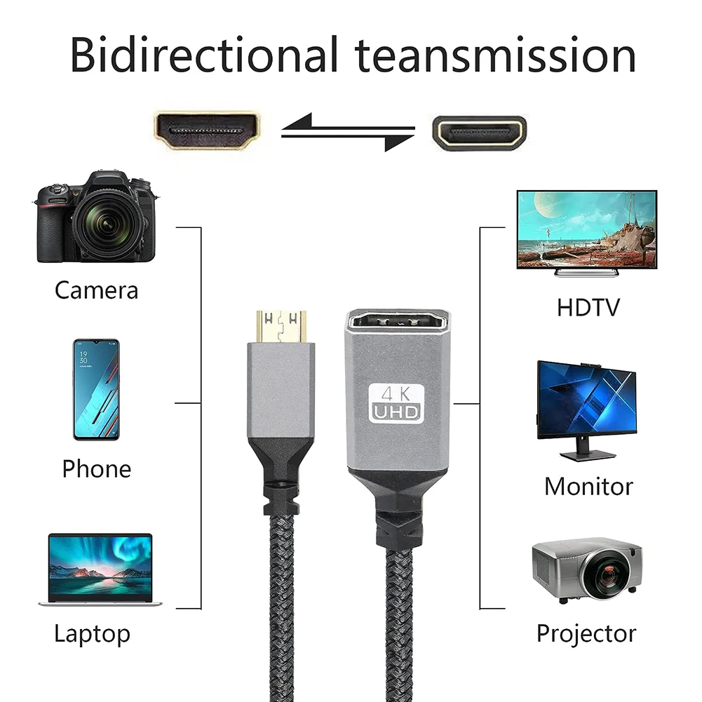 ̴ HDMI ȣȯ M-F ͽټ ̺, 20cm, 4K @ 60HZ, HDMI ȣȯ ̺ V2.0