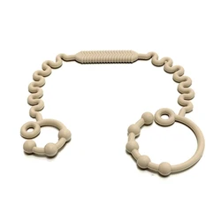 Multi-Functional Silicone Teething Toy and Bottle Holder Strap (For Beige)