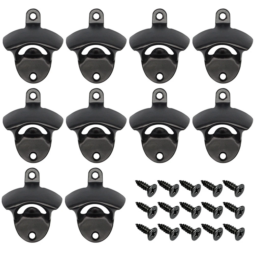 

10Pcs Wall Mounted Bottle Opener With Screws Retro Vintage Rustic Style Beer Opener Set Cave Bar Beer Tool Kitchen Gadgets