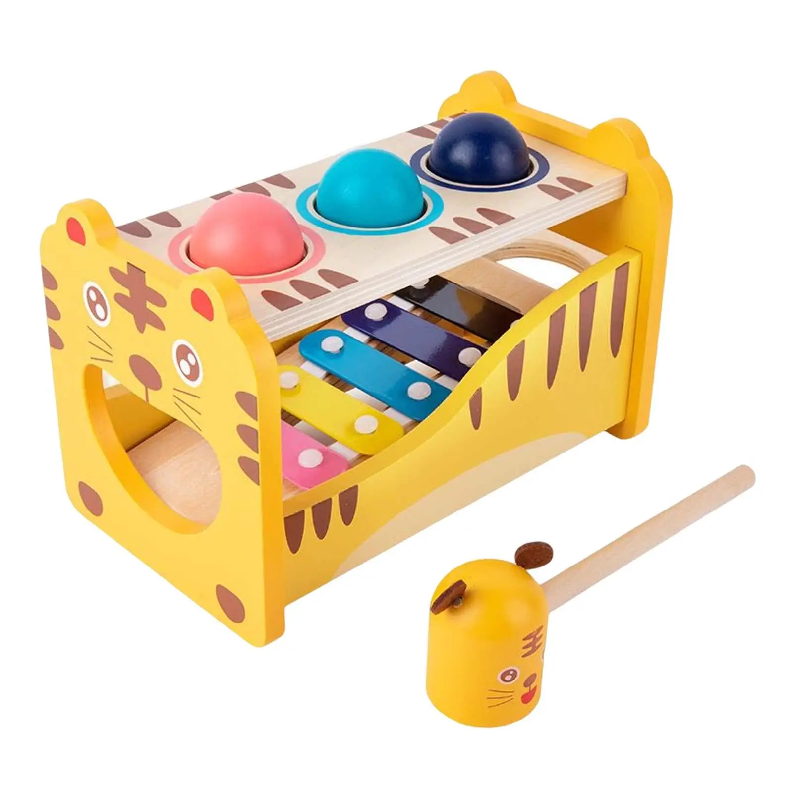 

Montessori Wooden Musical Pounding Toy Creative Hammering Toys for Toddlers