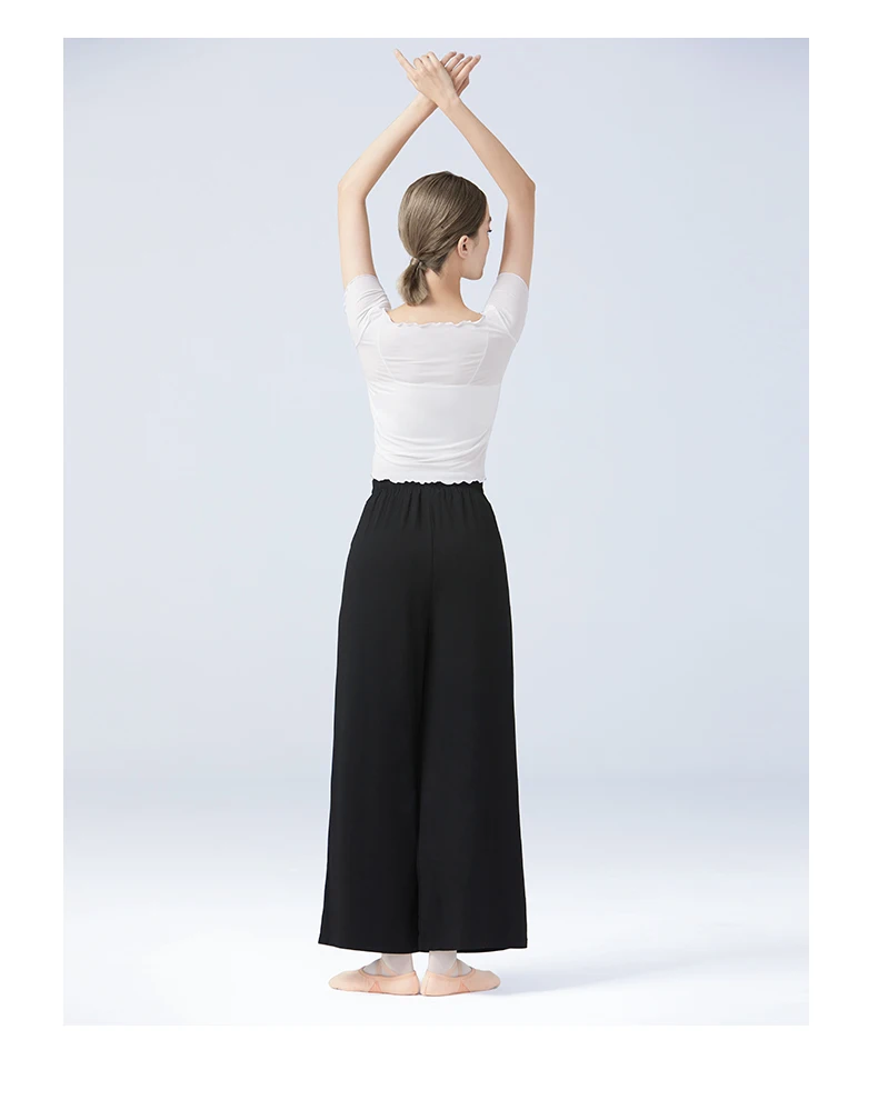 Frauen V-ausschnitt Tanz Tops Wellenförmige Spitze Ballett Tanz Crop Tops Erwachsene Mädchen Tanz Tops Closed-fit Kurzarm ballett Training Kostüme – Detail 8