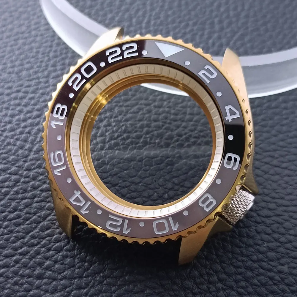 42mm Gold/Rose Gold Steel Watch Case with Sapphire Glass and 22mm Strap