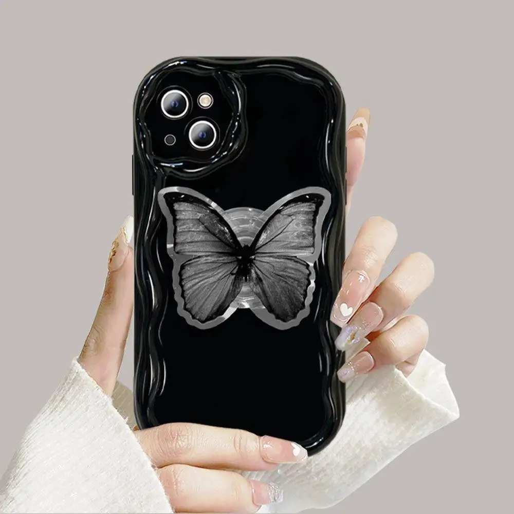 3D Wave Korean Flower Silicone Case Cover Holder