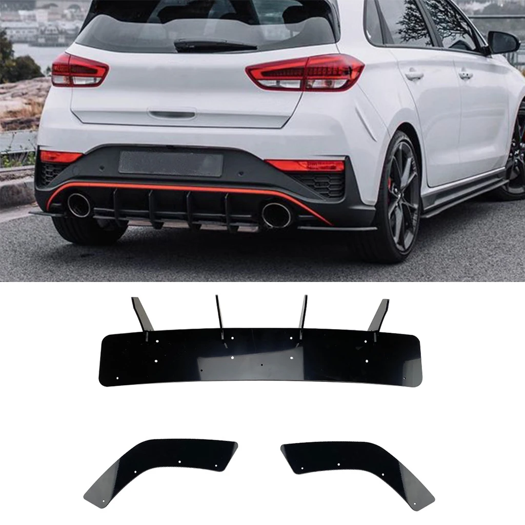 

Car Rear Bumper Diffuser Lip Splitters Spoiler Rear Bumper Protector Guard For Hyundai I30N Hatchback 2020+